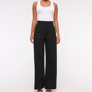 A&F Sloane Tailored Wide Leg Pant - Black - Size 27 Short